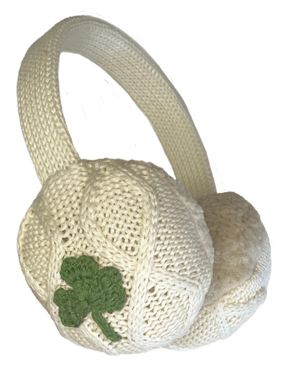 Kids' Cream Ear Muffs with Shamrock